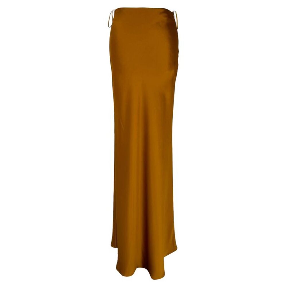 Galvan London Maxi Skirt in Brown Triacetate